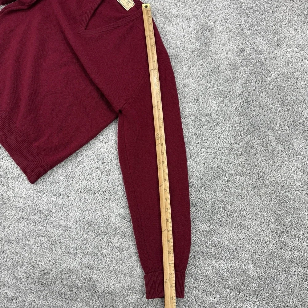 Vintage LL Bean Sweater Men's L Red 100% Virgin Lambswool Made In USA V-Neck